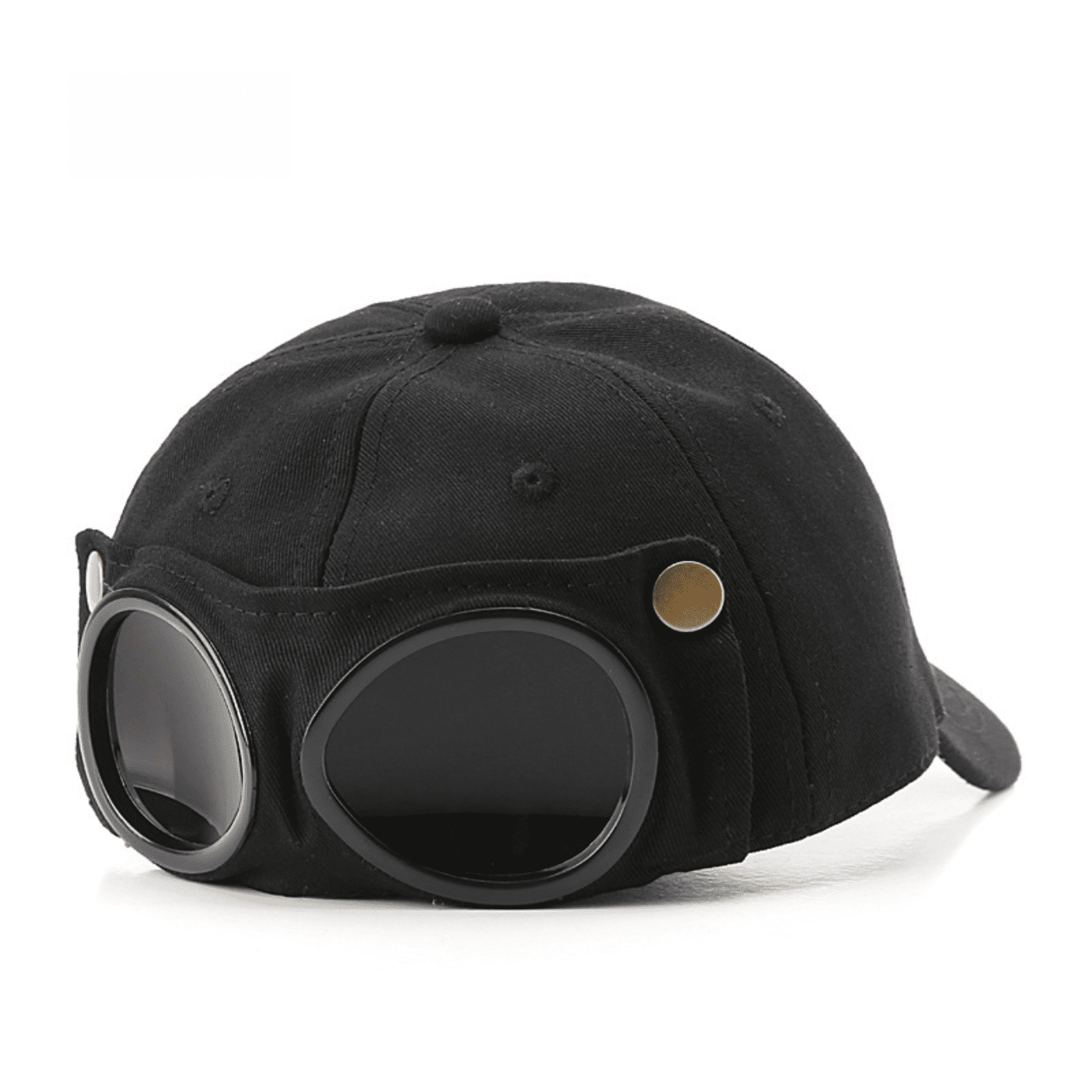 Vintage Goggle Baseball Cap for Men and Women, Creative Aviator-Inspired Cotton Hat with Flip-Down Goggle Design, Adjustable Casual Cap for Outdoor, Travel, Streetwear Style