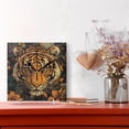thumbnail image 3 of WOBOGO Wildflower Tiger Pattern Wall Clock 7.78 Inch Battery Operated Silent Unit Square Rustic Vintage Style for Home Bedroom Office Gold Pointer, 3 of 8