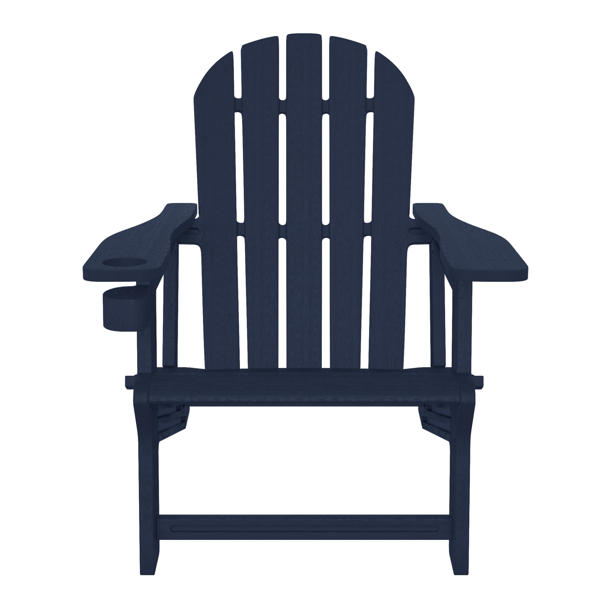 WestinTrends Tool-Free Assembly Outdoor Patio HDPE Plastic Adirondack Chair with Cup Holder, Navy Blue