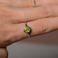 thumbnail image 3 of HeartsAndYou 2ct Natural Green Peridot Engagement Ring 14k SOLID White Gold Bezel Solitaire, 3 of 9