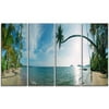 DESIGN ART Designart - Tropical Beach Panorama - 4 Panels Photography Canvas Art Print