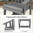 thumbnail image 2 of Spaco HDPE Patio Chair with Armrest and Footrest, Ergonomic Bar Stool for Indoor or Outdoor as Bar, Deck, Backyard, Garden, Gray, 2 of 7