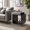 Concrete & Black, variant on Kings Brand Furniture Arlo Bookcase End Table, Rectangular Side Table with Open Cube Storage Shelf for Living Room, Bedroom or Small Spaces, Oak Light Brown/Black Finish
