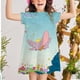 thumbnail image 2 of Ropa de verano, ropa de mujer para bebés, vestido de playa de algodón de manga corta con estampado de elefante volador bonito coreano, vestido de princesa 2T Gao Jinjia LED, 2 of 2