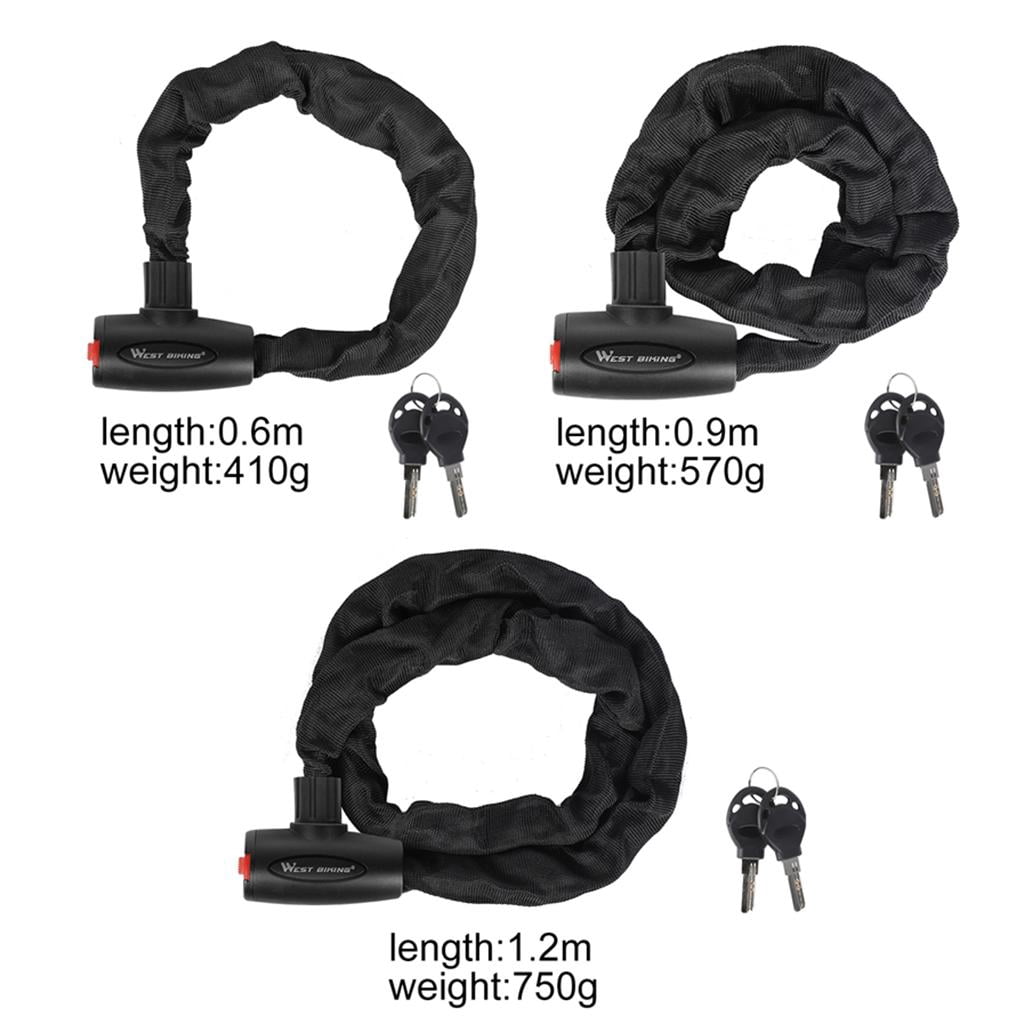 DimyFew Bicycle Cable Lock Anti-theft Bikes Motorcycle Chain Lock with Sleeve 0.6M