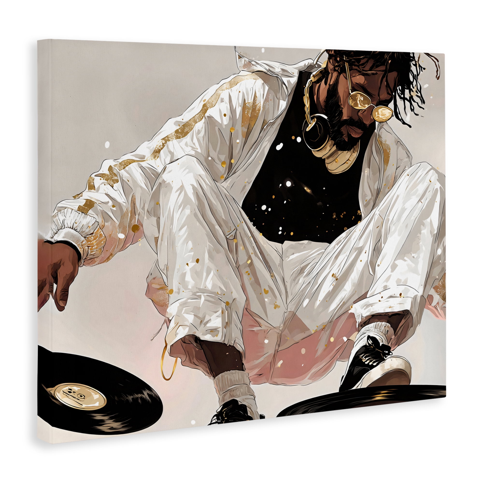 Stupell Industries Record Dance Stylish DJ Canvas Wall Art, design by Franklyn Gregory