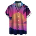 thumbnail image 3 of Rovga Mens Shirts Colorful Summer Hawaii Short Sleeve Shirts Tops Red Shirt,Size:M, 3 of 5