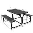 thumbnail image 6 of Spaco HDPE Outdoor Picnic Table Bench Set with Metal Base, Table Bench Set, Outdoor Picnic Table Set with Sturdy and Rust-resistant Steel Frame, Picnic Table Set for Outdoor, Black, 6 of 8
