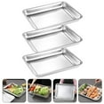 thumbnail image 3 of EIGTHTAIL 3pcs Stainless Steel Rectangular Oven Pan Heavy Duty Tray Deep Edged Oven Pan, 3 of 8