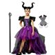 thumbnail image 3 of Conjunto de 3 piezas para Halloween, disfraz de maléfica para niña, trajes altos y bajos, vestidos de malla con capa de plumas para fiesta de Carnaval, 3 of 5