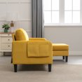 thumbnail image 3 of Resenkos L Shaped 4-Seat Sleeper Sectional Sofa Couch Pull-Out Bed and Storage Chaise Lounge, Yellow, 3 of 13