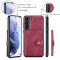 thumbnail image 6 of Wallet Case for Samsung Galaxy S24 Plus with Detachable Card Holder Cover, Premium PU Leather Slim Kickstand Magnetic Closure Soft Silicone Shockproof Protective Phone Case, Red, 6 of 8