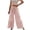 Pink, variant on Lilgiuy Women's Fashion Casual High Waist Elastic Waist Drawstring Straps Solid Color Ruffle Wide Leg Long Pants Khaki 8(L) Fall Fashion for 2022 Spring Winter