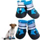 thumbnail image 1 of Botas para perros, 4 piezas de zapatos impermeables para perros con correas reflectantes antideslizantes, botas protectoras para perros para cachorros perros pequeños y medianos (L, azul), 1 of 5