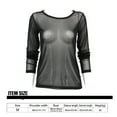 thumbnail image 4 of sweethay Camiseta básica para mujer, camisetas de manga larga con cuello para mujer, decoración de ropa, camiseta de poliéster lavable con Type3 NO3 sweethay AP008918-02, 4 of 6