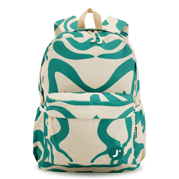 J World Unisex Oz 17" Daily Backpack For School And Travel, Green Swirl