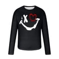 thumbnail image 4 of SnZhen Mens Shirts Fashionable Men's Printed Top With Long Sleeved Round Neck And Smiling Face Printed Top/shirt, 4 of 4