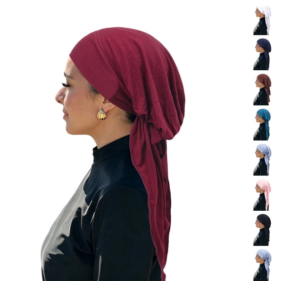 Lumtrix Chemo Headwear For Women Turban Headwear For Cancer Patients Headwrap Loss Cover Lightweight Head Covering Cap Red