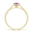 thumbnail image 2 of ANGARA Natural Tapered Shank Amethyst Solitaire Ring with Diamonds in 14K Yellow Gold for Women (Size-4mm) | February Birthstone, Birthday, Anniversary, Jewelry Gift for Women | Natural Amethyst Ring, 2 of 8