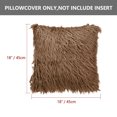 thumbnail image 3 of Unique Bargains 2-Pack Shaggy Decorative Throw Pillow Cases 18" x 18" Dark Brown, 3 of 8