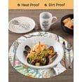 thumbnail image 3 of 15 Inch Round Placemats Set of 6, Gray Easter Bunny Non Slip Heat Insulation PP Table Mats, Spring Easter Eggs Floral Wooden Washable Place Mats for Kitchen Dining Party Table Decor, 3 of 7