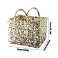 thumbnail image 2 of Yucurem Boho Fabric Floral Laundry Storage Baskets, 12.99" x10.24" x10.63" Collapsible Large Capacity Spring Vintage Storage Bag Organizer with Handle & Front Pocket, 2 of 8