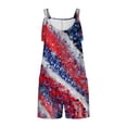 thumbnail image 4 of Virmaxy Womens USA Star Stripes 4th of July Jumpsuit Shorts Independence Day Graphic Shorts Overalls Summer Comfortable Casual Suspender Printing Shorts Pocket Jumpsuit Shorts Multicolor-U M, 4 of 5