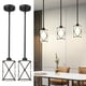 thumbnail image 1 of Paquete de 2 lámparas colgantes Osimir Glass Kitchen Island, color negro, 1 of 9