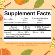 MaryRuths Vitamin C Liquid Drops USDA Organic Orange Vanilla Flavor Vegan Non-GMO Acerola Fruit Extract 4 fl oz