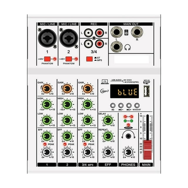 4 Channel MINI Mixer Professional Digital Mixer Dj Console With USB Portable Mixer For Live Mixing Singing ,Smart Fader