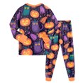 thumbnail image 6 of 6-7 Years Tween Halloween Boy Girl Pumpkin Pajama Set Button Sleepwear Girls Matching Pajama Sets Girls Pj Set, 6 of 9