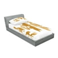 thumbnail image 2 of Ambesonne Vintage Fitted Sheet & Pillow Sham Set, Jazz Band Blues Music, Twin, Sand Brown White, 2 of 2