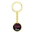 thumbnail image 4 of Dog Mom Keyring Old English Sheepdog Mama Circle Keychain Stainless Steel or 18k Gold, 4 of 7