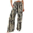 thumbnail image 2 of Roncen Women's Printed Straight-Leg Pants - Loose Fit Casual Trousers with Elastic Waist, High-Rise & Pockets, 2 of 4