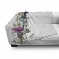 thumbnail image 3 of Thistle Soft Flannel Fleece Blanket, Vintage Vertical Herbal Border with Blooming Meadow Flowers Chamomile and Dragonfly, Cozy Plush for Indoor and Outdoor Use, 50" x 60", Multicolor, by Ambesonne, 3 of 6