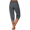 thumbnail image 3 of Langwyqu Women Drawstring Capri Yoga Pants Lounge Joggers Pants Knee-length Trousers, 3 of 5