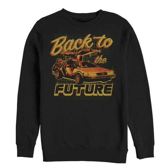 Men's Back to the Future DeLorean Schematic Print  Sweatshirt Black Medium