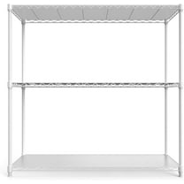pouseayar 3-Tier Wire Shelving Unit, NSF Metal Shelf with 1050 LBS and Adjustable Storage Shelves, Heavy Duty Steel Organizer Wire Rack for Garage/kitchen/Office 48" H x 48" L x 18" D - White