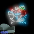 thumbnail image 2 of Handmadetneonsign Santa Riding Shark Neon Sign, Merry Christmas Wall Art Led Light, Santa Wall Decor 73230, 2 of 5