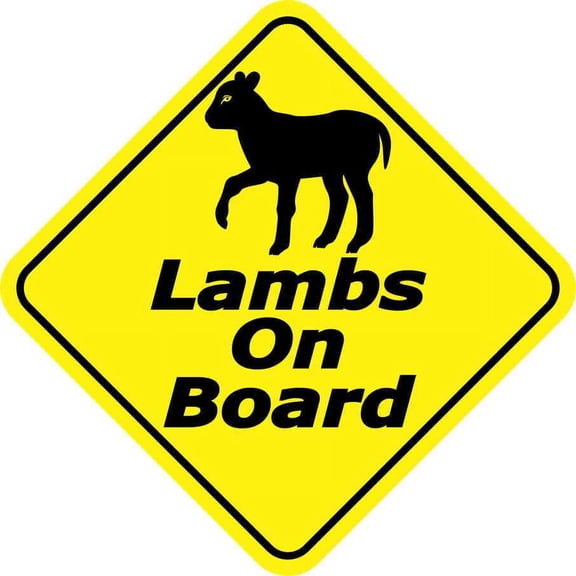 6in x 6in Lambs on Board Sticker
