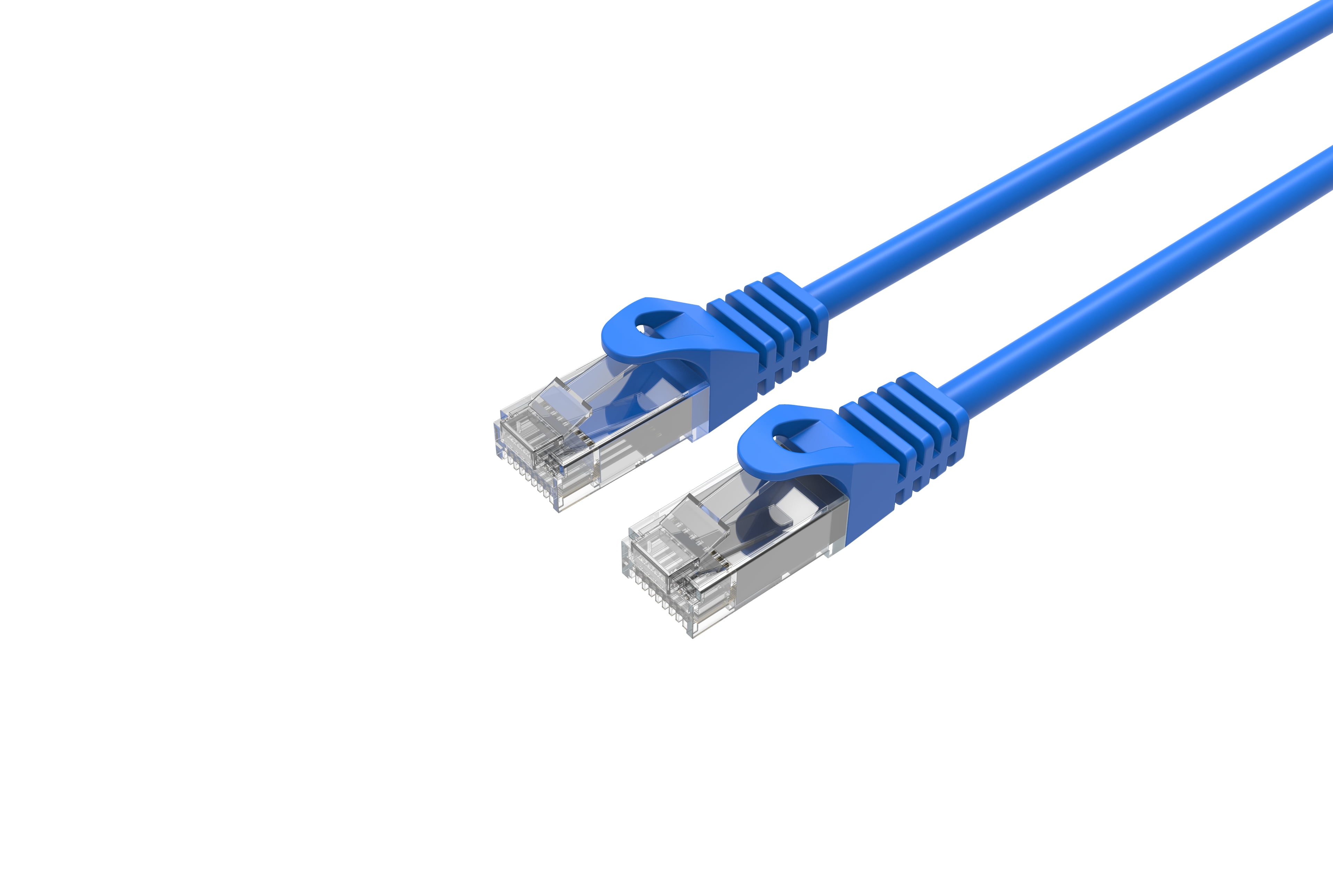 LOGICO Cat6 Slim Ethernet Patch Cable Blue 28 AWG 2FT (25 Pack)