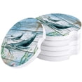 thumbnail image 1 of RYLABLUE Theme Whale Wood Grain Set of 4 Car Coaster for Drinks, Absorbent Ceramic Stone Coasters Cup Mat with Cork Base for Home Kitchen Room Coffee Table Bar Decor, 1 of 5
