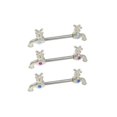 thumbnail image 1 of Faucet Nipple Rings Surgical Steel with CZ Jewels - 6 Colors Available, 1 of 2