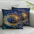 thumbnail image 3 of Acheng Short Plush Pillowcase 1 Piece Gold and Blue Abstract Art White, 3 of 5
