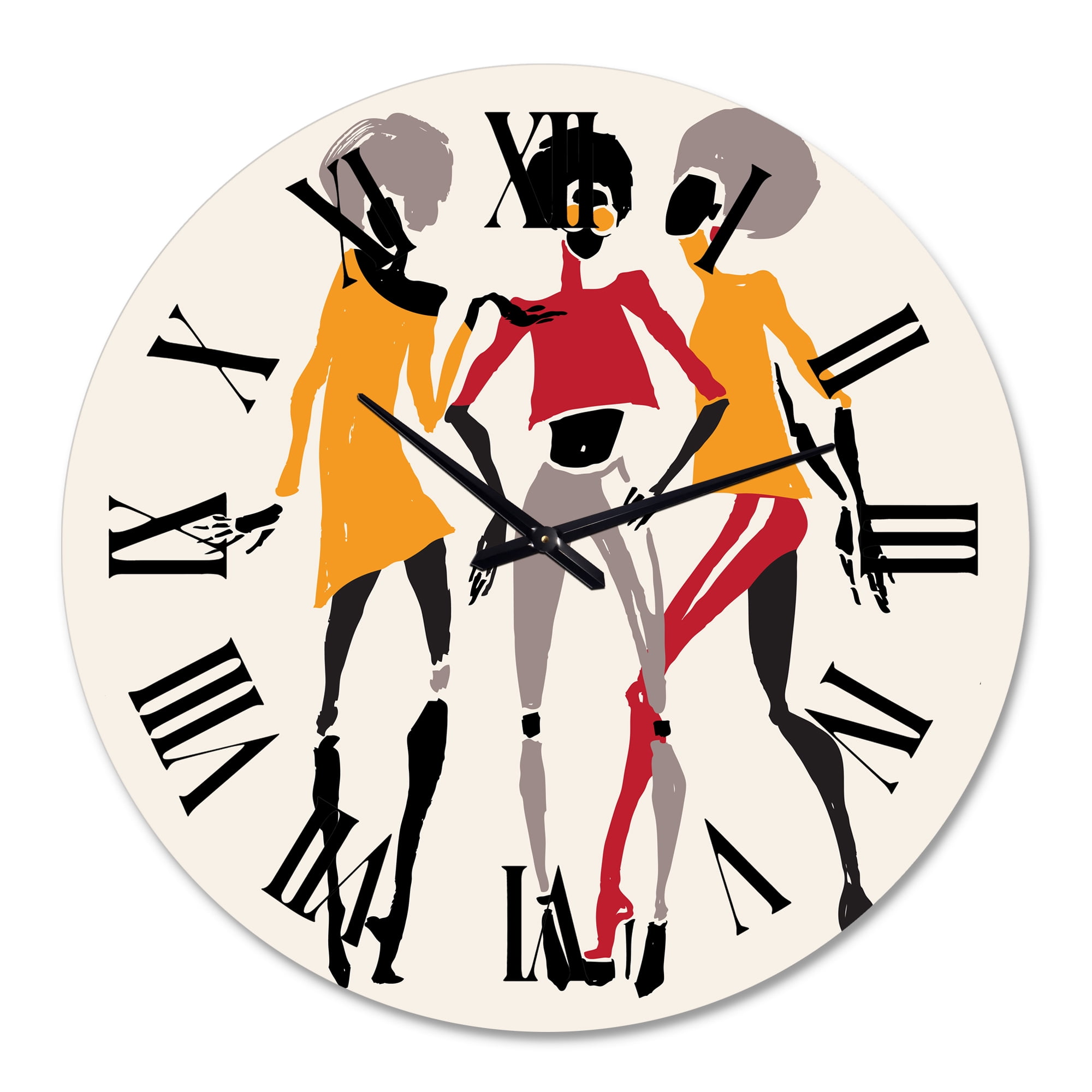Designart 'African American Women Silhouettes Ii' Modern Wall Clock