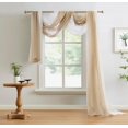 thumbnail image 2 of Standard Length Taupe Brown Sheer Window Scarf. Valance Scarves are 54 X 144 Inches. Great As Wedding Arch Draping Fabric, Bed Canopy Or for Decorative Project. AM Taupe 144", 2 of 4