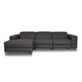 thumbnail image 1 of Modena Leather Charcoal Grey 3-Seater Left Chase Motorized Sofa Lounge, 1 of 4