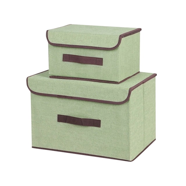 Nilvkv 2 Pack Large And Small Flip Storage Boxes Foldable Wardrobe Fabric With Handles For Organizing Clothes Bedding Toys Book, Organization & Storage