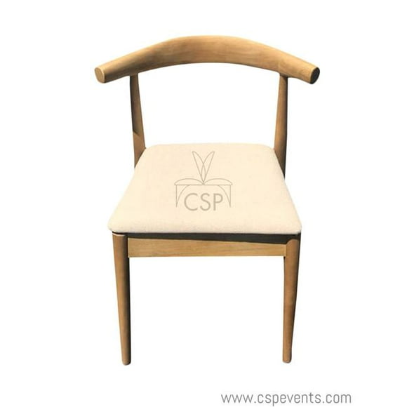 Commercial Seating Produits WM-201-MIDCENT-TR Kent Empilable Chaise en Bois Massif Milieu du Siècle - Teinté Brut - 30,5 Po.