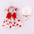 thumbnail image 4 of FRSASU Kids Clothes ,Toddler Baby Girls Sleeveless Oranges Print Princess Dress Hat Outfits Red 1-2 Years, 4 of 8